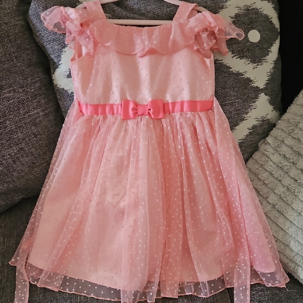 Pink Polka Dot Dress with Bow